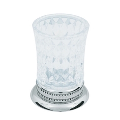 Стакан для зубных щёток Boheme Brillante серебряный 8,5х8,5х11,5 см