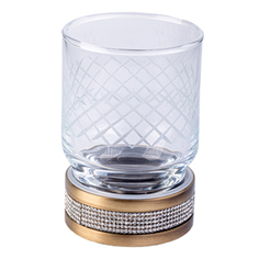 Стакан для зубных щёток Boheme Royal Cristal бронзовый 7,5х7,5х10,8 см