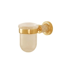 Стакан для зубных щёток Boheme Murano золотой 14,5х8х13 см