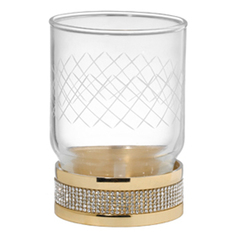 Стакан для зубных щёток Boheme Royal Cristal золотой 7,5х7,5х10,8 см
