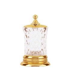 Стакан для ватных дисков Boheme Imperiale золотой 8,5х8,5х14,5 см