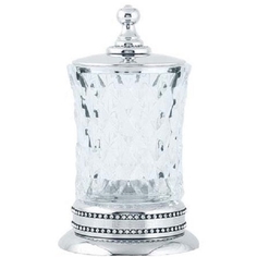 Стакан для ватных дисков Boheme Brillante серебряный 8,5х8,5х14,5 см