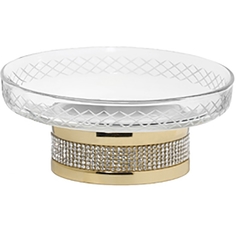 Мыльница Boheme Royal Cristal золотая 10,8х10,8х5,5 см
