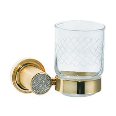 Стакан для зубных щёток Boheme Royal Cristal золотой 12х7,5х10 см