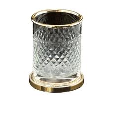 Стакан для зубных щёток Boheme Murano Cristal золотой 8х8х10 см