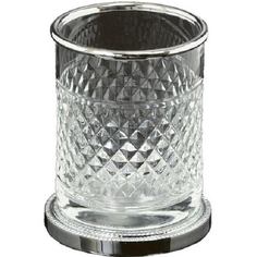 Стакан для зубных щёток Boheme Murano Cristal серебряный 8х8х10 см