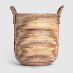Кашпо Van der leeden Basket Stripe Blond бежевое с коричневым 45х50 см