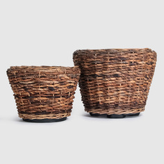 Классическое кашпо Van der leeden Drypot Abaca коричневое 43х30 см