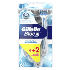 Одноразовые мужские бритвы Gillette blue3 Cool, с 3 лезвиями, плавающая головка, голубая упаковка