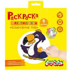 Раскраска пластилином Каляка-Маляка Необыкновенные птицы 4 картинки 20x20