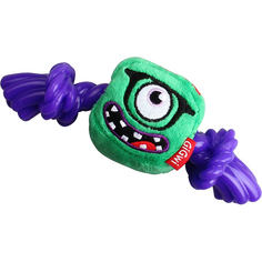Игрушка для собак GiGwi Monster Rope Монстр с пищалкой и резиновой веревкой 23 см