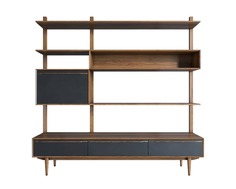 Стеллаж bruni black с ящиками (etg-home) черный 180x179x45 см.