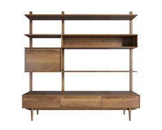 Стеллаж с ящиками bruni (etg-home) коричневый 180x179x45 см.