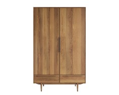 Двустворчатый шкаф с двумя ящиками bruni (etg-home) коричневый 120x195x55 см.