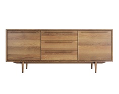 Комод с тремя ящиками bruni (etg-home) коричневый 180x75x45 см.