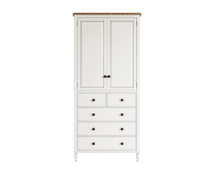 Шкаф двухстворчатый odri с 5 ящиками (etg-home) белый 90x200x60 см.