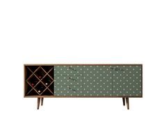 Комод berber с бутылочницей (etg-home) зеленый 180x70x40 см.