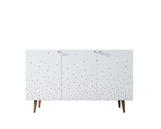 Комод berber три дверки (etg-home) белый 150.0x90.0x45.0 см.
