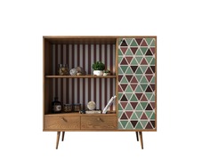 Стеллаж с нишей berber (etg-home) зеленый 125x125x45 см.