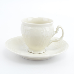 Набор кофейных пар be-ivory (6 пар) (bernadotte) белый