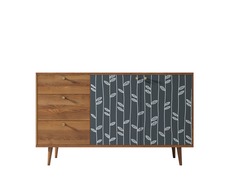Комод berber с двумя дверками и ящиками (etg-home) зеленый 150x90x45 см.