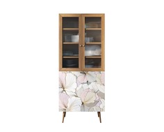 Шкаф-витрина berber (etg-home) розовый 80x190x45 см.