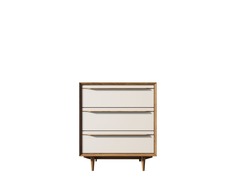 Комод bruni white 3 (etg-home) коричневый 90x80x45 см.