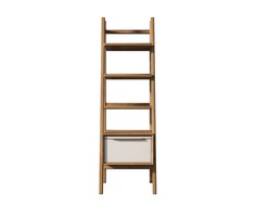 Узкий стеллаж bruni white (etg-home) коричневый 50x160x40 см.