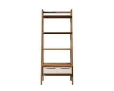 Узкий стеллаж bruni white (etg-home) коричневый 80x190x40 см.