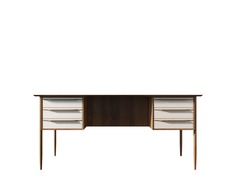 Рабочий стол bruni white (etg-home) коричневый 166x75x60 см.