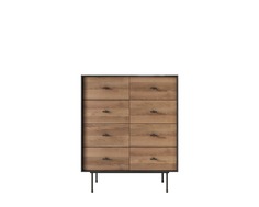 Комод на восемь ящиков emerson (etg-home) коричневый 90x110x45 см.