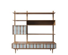 Стеллаж bruni print 1 с ящиками (etg-home) коричневый 180x179x45 см.