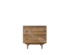 Комод boho 2 ящика с растением (etg-home) коричневый 70x60x45 см.