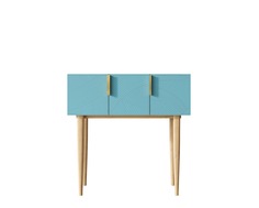 Консоль с тремя дверками line (etg-home) голубой 90x90x40 см.