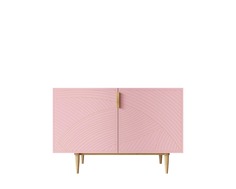 Комод с двумя дверками line (etg-home) розовый 120x80x50 см.