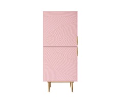 Вертикальный комод с двумя дверками line (etg-home) розовый 60x140x45 см.