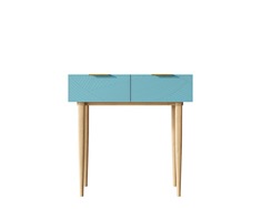 Консоль с двумя ящиками line (etg-home) голубой 90x90x40 см.