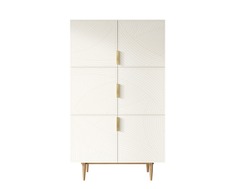 Комод высокий с шестью дверками line (etg-home) бежевый 100x170x45 см.