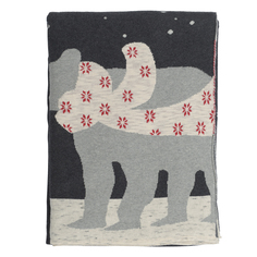 Плед из хлопка с новогодним рисунком рolar bear из коллекции new year essential, 130х180 см (tkano) бежевый 180.0x120.0 см.