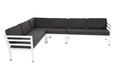 Угловой модульный диван глория (outdoor) серый 288x65x216 см.