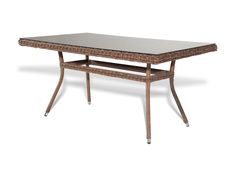 Обеденный стол латте (outdoor) коричневый 90x75x160 см.