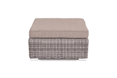 Плетеная оттоманка с подушкой лунго (outdoor) серый 73x33x73 см.
