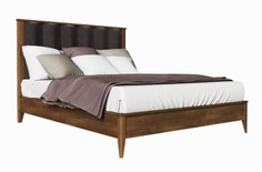 Кровать 180×200 с мягким изголовьем (la neige) коричневый 203.0x129.0x210.5 см.
