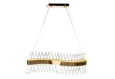 Люстра стеклянная led волна (garda decor) золотой 80x30 см.