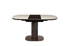 Стол обеденный раскладной с керамической вставкой (garda decor) коричневый 150x76x110 см.