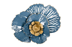 Декор настенный цветок (garda decor) голубой 50x38x8 см.