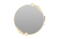 Зеркало круглое с цветами (garda decor) золотой 6 см.