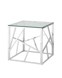Журнальный столик арт деко 55*55 (stoolgroup) серебристый 55x5x55 см.