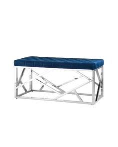 Банкетка арт деко (stoolgroup) синий 100x46x46 см.