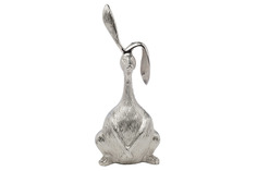 Статуэтка кролик (garda decor) серебристый 12x37x17 см.